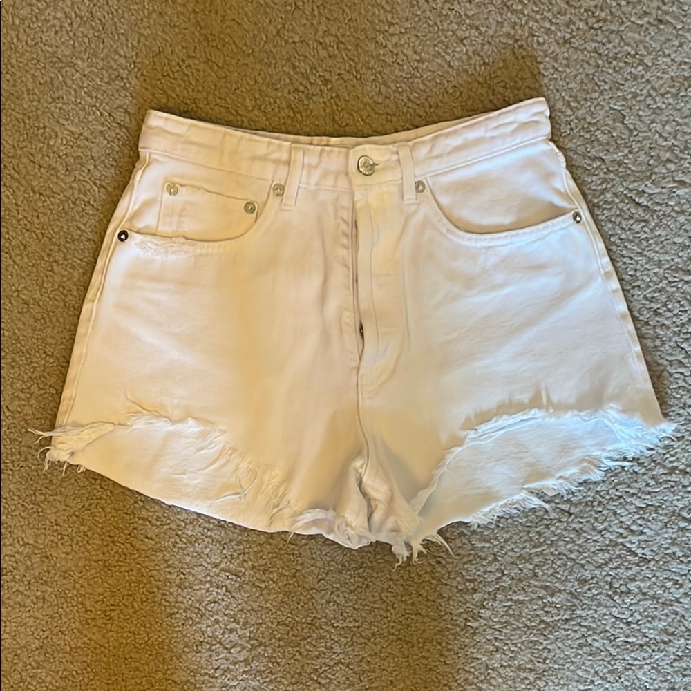 Zara White Denim Shorts